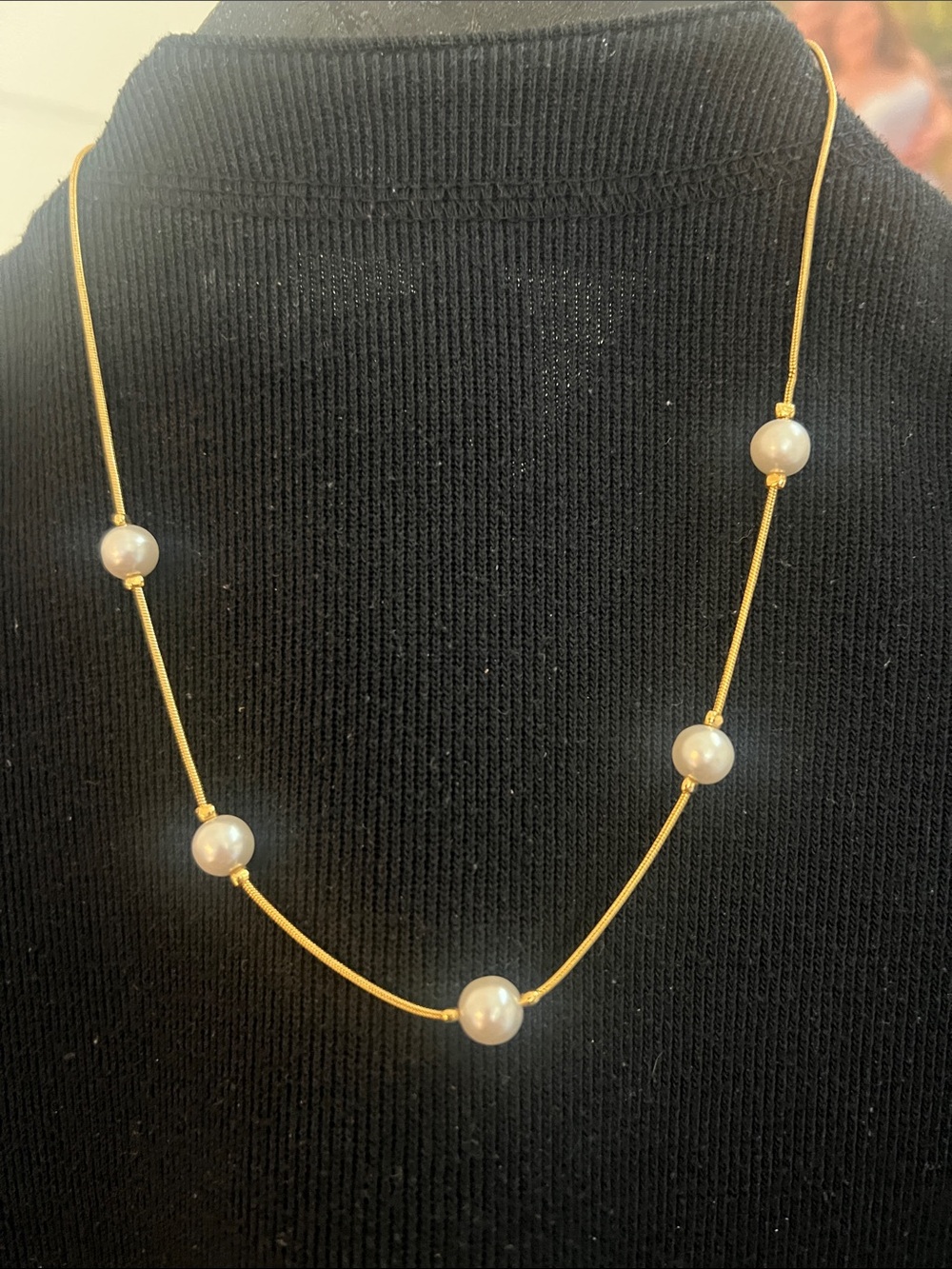 Napier Gold-Tone Necklace with pearl accents.